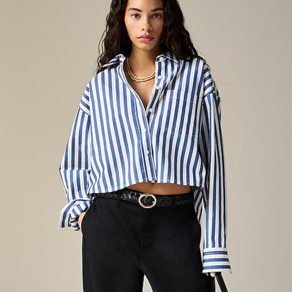 J. Crew Étienne Cropped Button-up Shirt